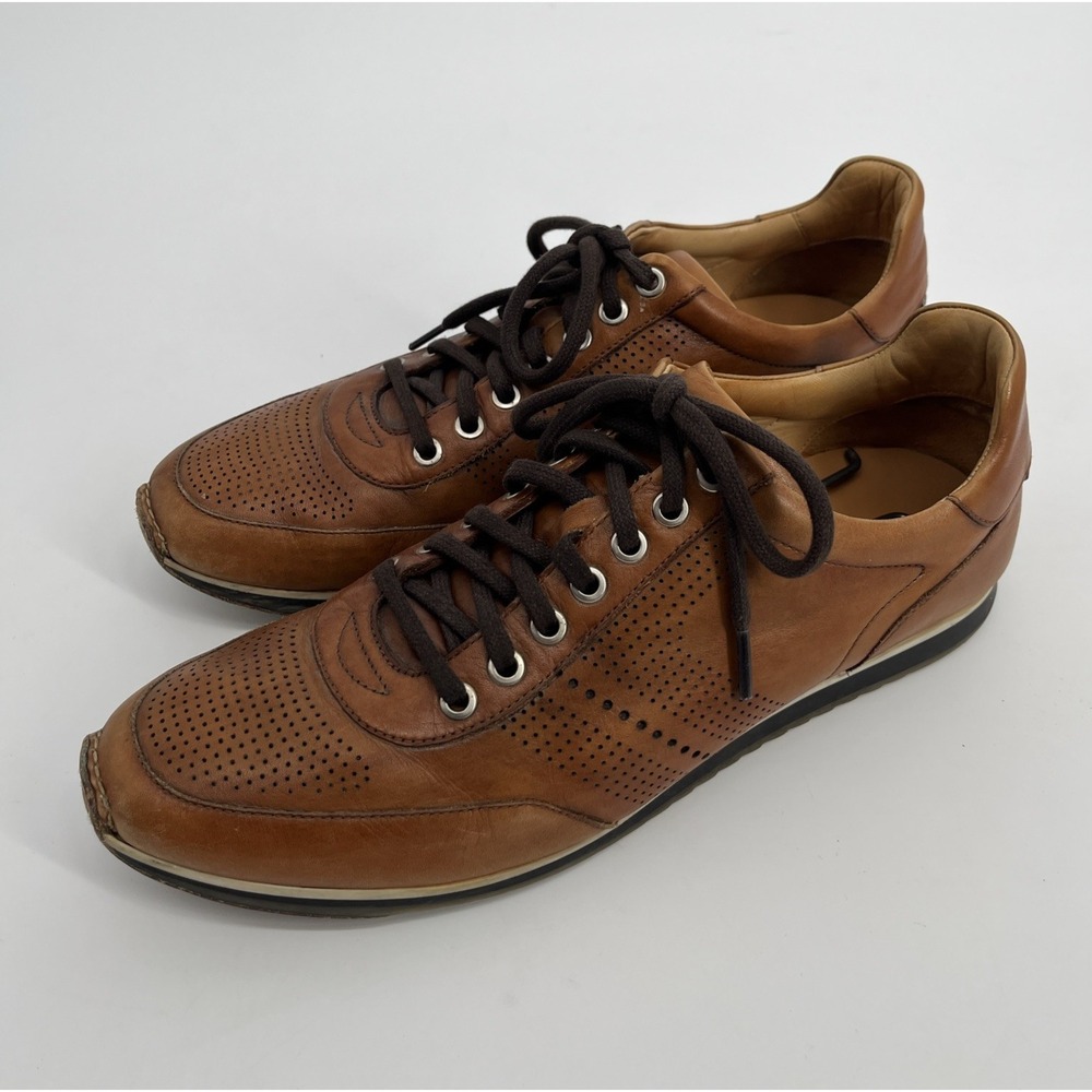MAGNANNI Pueblo Brown Cognac‎ Leather Sneaker Size 10M